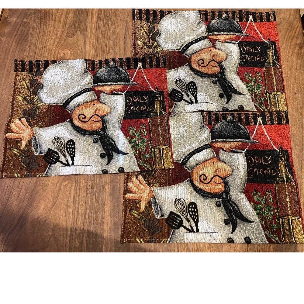Dinner Is Served Chef‎ Napkins, Set of 3, Dinner Napkins